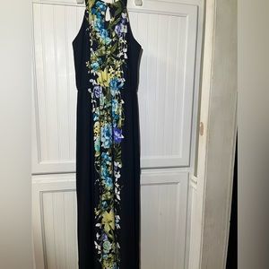 ENFOCUS studio pull on maxi dress slimming floral print elastic waist